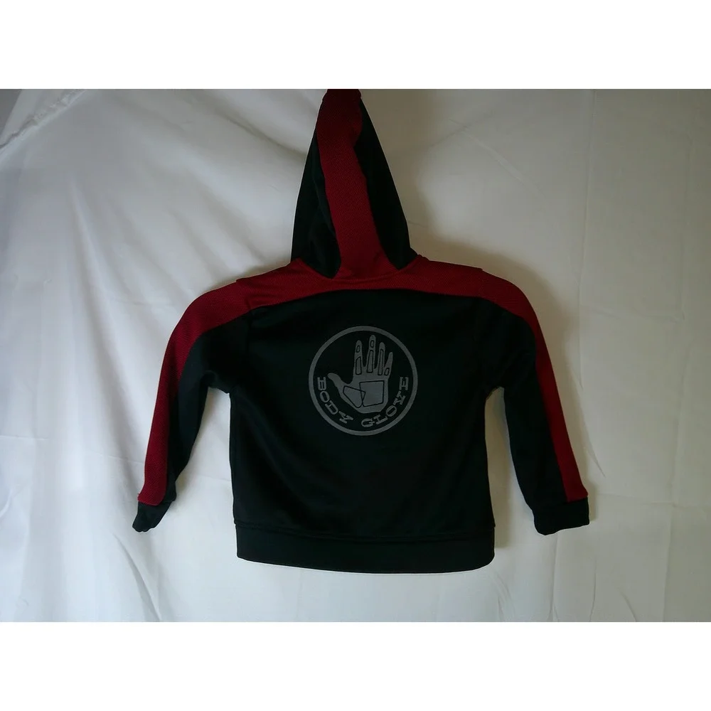 Body Glove Boys Black‎ Red Full Zip Hoodie Jacket Size 4T Athleisure Logo Active